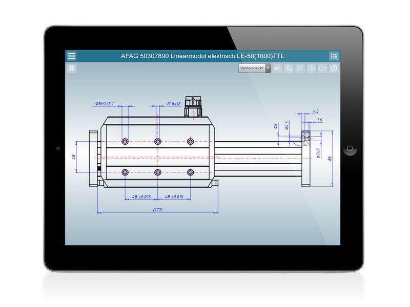 3D CAD Daten & technische Produktinformationen via PartCommunity App finden und downloaden. ( Cadenas)