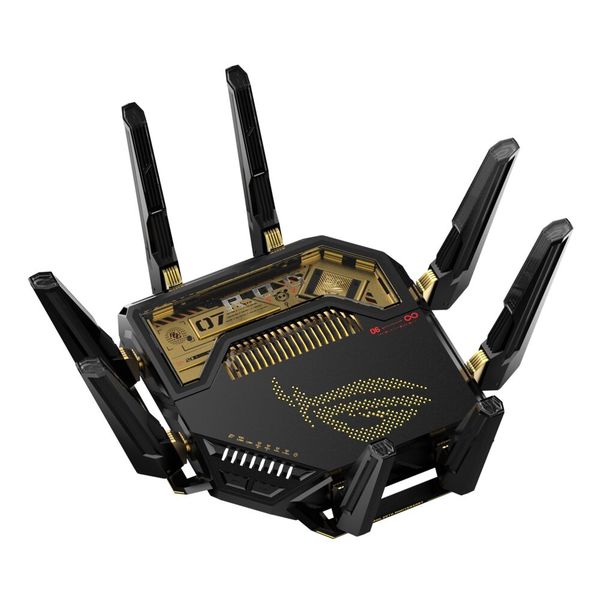 Der Router ROG Rapture GT-BE98 Pro Edition 20 bietet Quad-Band-WiFi 7 und liefert 320 MHz Bandbreite und Geschwindigkeiten von bis zu 30 Gbit/s. (Bild: Asus)