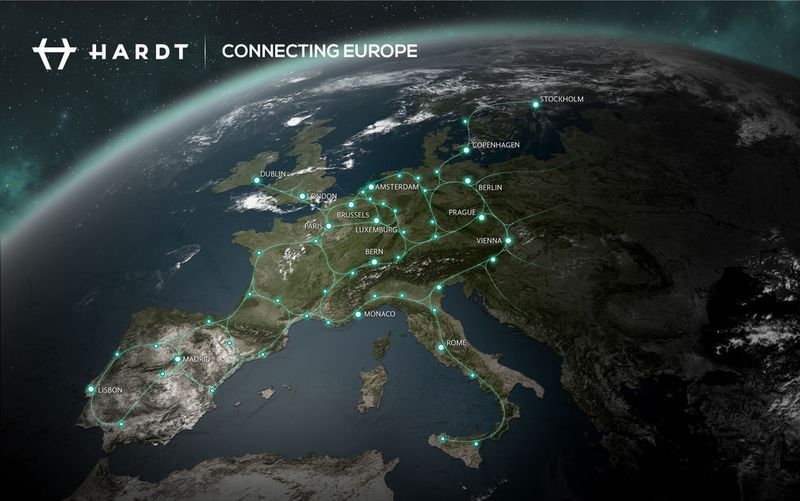 Das Start-up Hardt Global Mobility hat die Vision von einem ganzen Hyperloop-Netz in Europa vor. (Hardt Global Mobility )