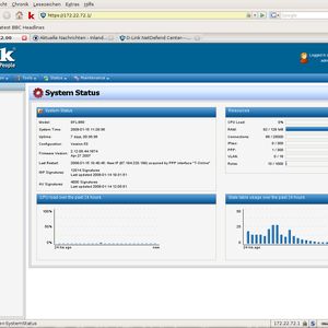 Eine Statusseite liefert den Administratoren einen Überblick über die vorhandene Systemlast und die verwendeten Firmware- beziehungsweise Signaturversionen