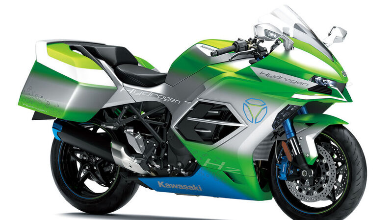 Vergangenes Jahr hat Kawasaki ein Hydrogen-Konzeptmotorrad vorgestellt. Künftig will der Konzern zusammen mit Honda, Yamaha und Suzuki Standards für kommende Wasserstoff-Serienfahrzeuge entwickeln.