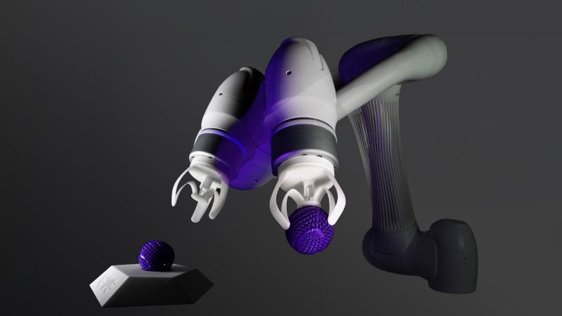 3D-gedruckter Greifer für einen Roboterarm.(Bild:  EOS)