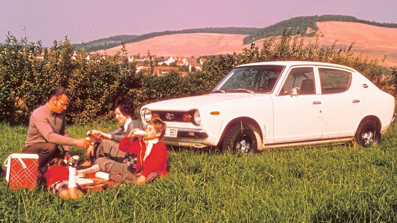 Beim 54 PS starken Datsun/Nissan Cherry sollen im Schnitt 8 Liter durch die Benzinleitungen geflossen sein. (Bild: Hersteller)