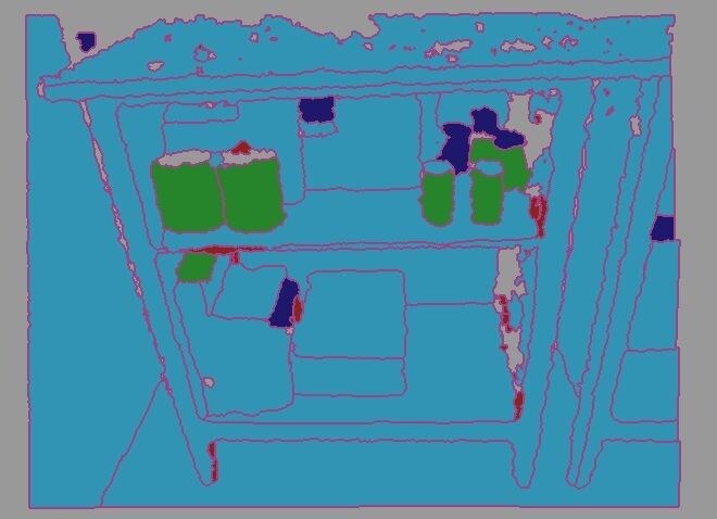 Then the surface properties are determined (e. g. green cylinder). (Image source: Fraunhofer IPA)