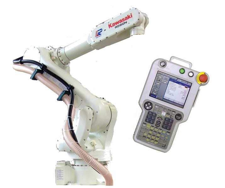Kawasaki-Roboter mit Bedienpanel. (Bild: de Man)