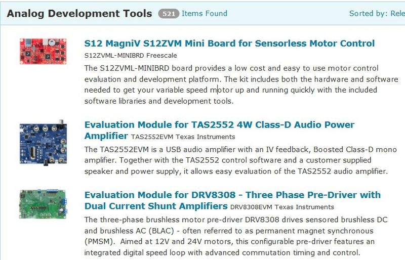 Einblick in das Design Center von element14: Analog Development Tools (Bild: element14)