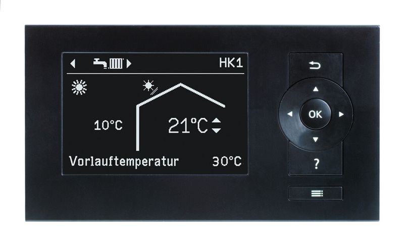 Einfach zu bedienende Vitotronic Regelung mit Klartext- und Grafikanzeige. (Bild: Viessmann)