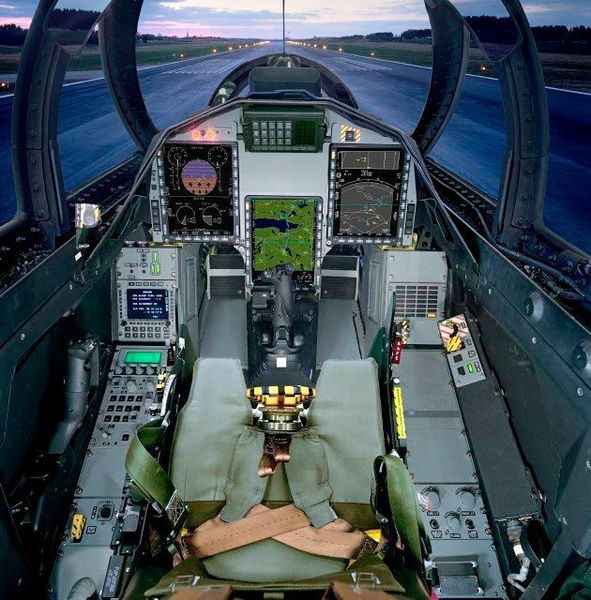 Das Cockpit des Gripen. (Bild: Saab AB)