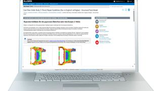 Alldata Repair stellt laut Hersteller Tesla-Reparaturrichtlinien mit visuellen Diagrammen bereit, die Karosseriebetrieben bei der Schadensbewertung helfen sollen.

 (Bild: Alldata)