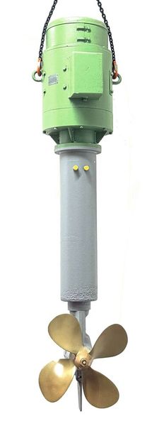 Thrusterantrieb 1946: Leistung [P] = 7,15 kW, Drehzahl [n] = 760 rpm, Wirkungsgrad [eta] = 82,5 % (Bild: Oswald Elektromotoren)