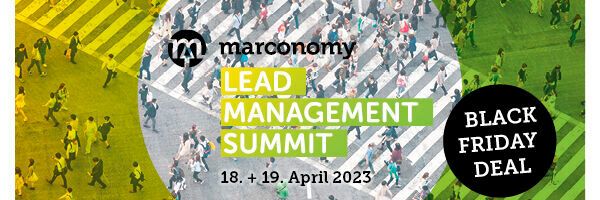 Unser verfrühtes Weihnachtsgeschenk an Sie: Sparen Sie noch heute mit dem Code „BLACKDEAL“ 50 % auf den regulären Ticketpreis vom Lead Management Summit 2023. Unser verfrühtes Weihnachtsgeschenk an Sie: Sparen Sie noch heute mit dem Code „BLACKDEAL“ 50 % auf den regulären Ticketpreis vom Lead Management Summit 2023.