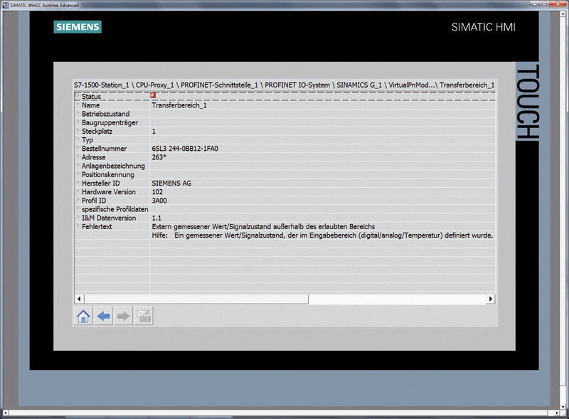 Systemweite, automatische Diagnose auch für Umrichtermeldungen. (Siemens)