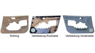 Automobiltürverkleidung, bei der Naturfasern den Hauptbestandteil ausmachen. (Archiv: Vogel Business Media)