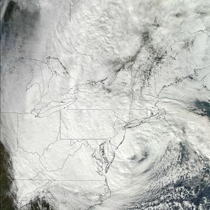 Das Satellitenbild zeigt Sandy über der US-Ostküste