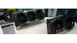 Auf der Cebit 2017 zeigt Zotac erstmals seine AMP!-Custom-Designs mit Nvidia Geforce GTX 1080 Ti.  (Vogel T-Medien)