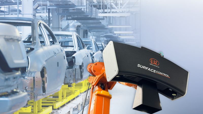 Mit Surfacecontrol Automotive bietet Micro-Epsilon ein roboterbasiertes Inspektionssystem zur vollautomatischen Oberflächenprüfung von Roh-Karosserien (Body-in-White). (Bild:  Micro-Epsilon Messtechnik GmbH & Co. KG)