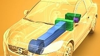 Ein Dreizylinder-Benziner unter dem Kofferraum soll bei Volvo die Reichweite des E-Antriebs erweitern. (Volvo)