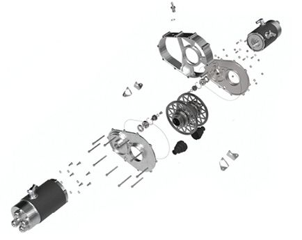 (Explosionsdarstellung des Getriebes. Bild: FSB-Rennteam)