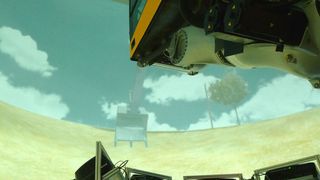 Der Fahrzeugsimulator hat 18 Kameras, die ihre Bilder auf eine riesige Kuppel projizieren. Die Fahrerkabine kann nahezu jede Fahrsituation simulieren. (Fraunhofer ITWM)