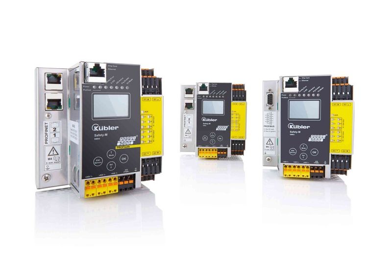 Kommunikativ: Safety- M modular Basismodule gibt es als Gateway mit Standard- /Feldbus- sowie sicheren Feldbusschnittstellen. (Bild: Kübler)