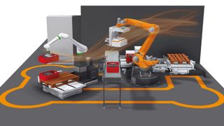 „Dancing with Robots“: Am Trapo-Stand auf der kommenden Fachmesse Fachpack spiegeln Experience Hubs anhand interaktiver Präsentationen die Kompetenz des Systemlösungsanbieters. (Bild: Trapo)