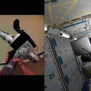 Ein Pistol Grip Tool im realen und im virtuellem Raum.