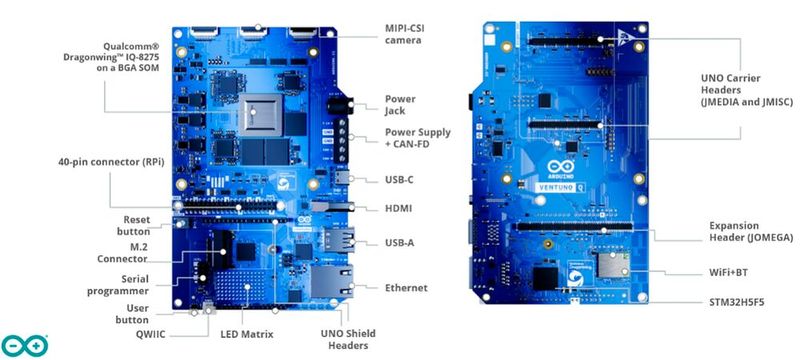 Arduino Ventuno Q: Große Hardwarekompatibilität für schnelle Innovationen. (Bild: Arduino)