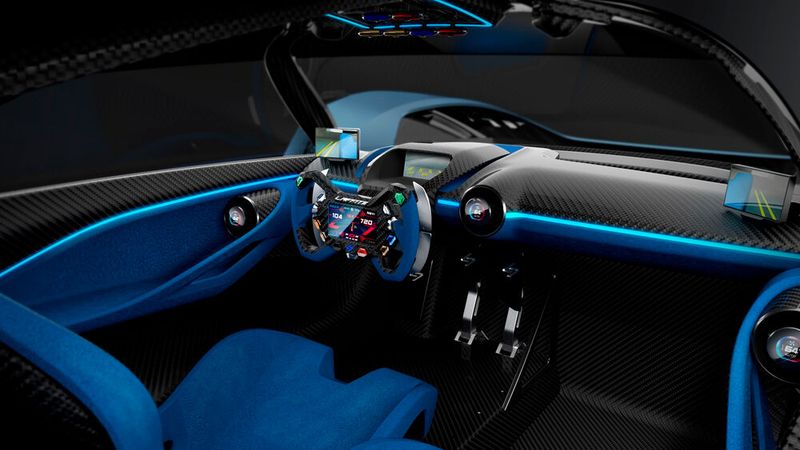 Der Innenraum des LM1 bietet viele Displays und Carbon. (Bild: Laffite Automobili)