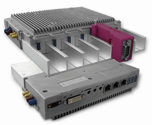 Bild 4: Die Erweiterungsbaugruppen des neuen Box-PCs ähneln USB-Sticks. Sie bieten Plug&Play für Systemintegratoren, sind aber verdrehsicher sowie zug- und rüttelfest. (Bild:  EMTrust)