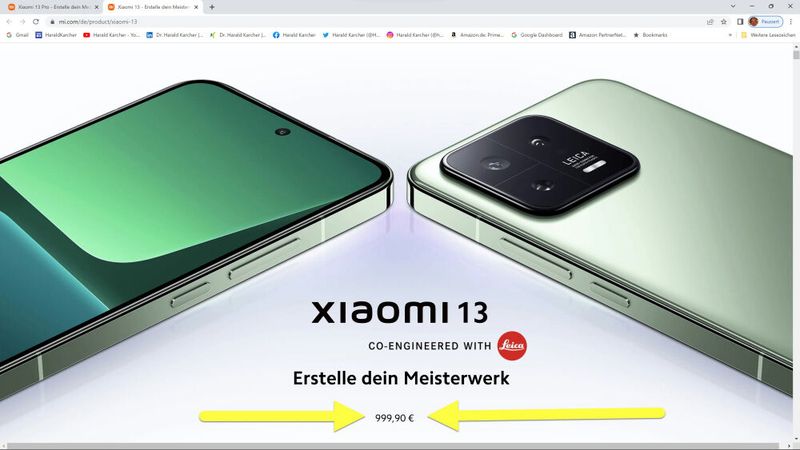 Das Wi-Fi-7-Smartphone Xiaomi 13 (ohne Pro) startet knapp unter 1.000 Euro und war schon um Ostern 2023 herum lieferbar. (Bild: Xiaomi)