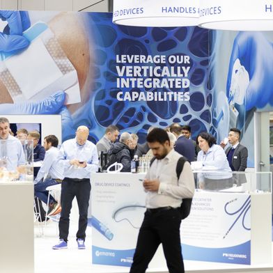 Die Compamed fokussiert Materialien, Komponenten, Technologien und Dienstleistungen für die Entwicklung und Herstellung von Medizinprodukten. (Bild: Constanze Tillmann)
