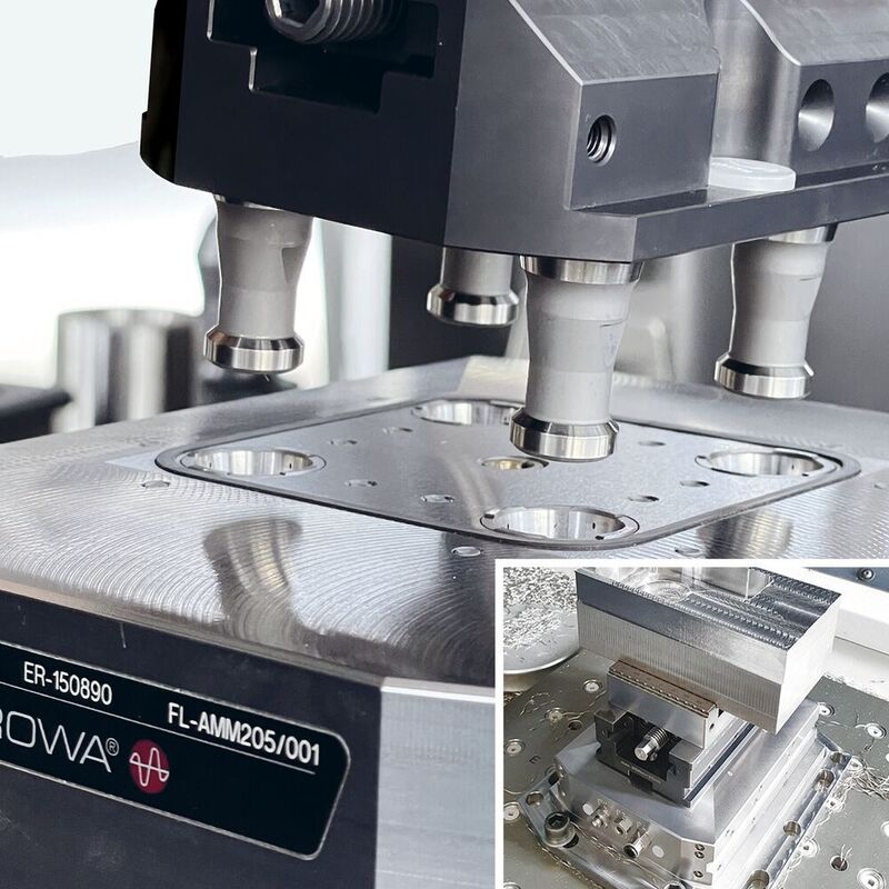 The Erowa VPC (Vise Power Clamp) tooling system guarantees a powerful clamping of workpiece holders, fixtures and workpieces with a pitch of 52 mm or 96 mm.