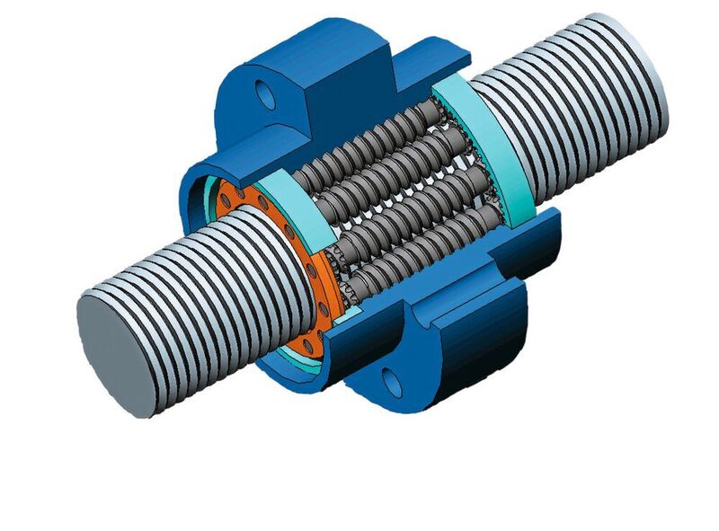 Eine Rollengewindespindel von Moog ist das Herzstück des EMA (Electro Mechanical Actuator). (Moog)