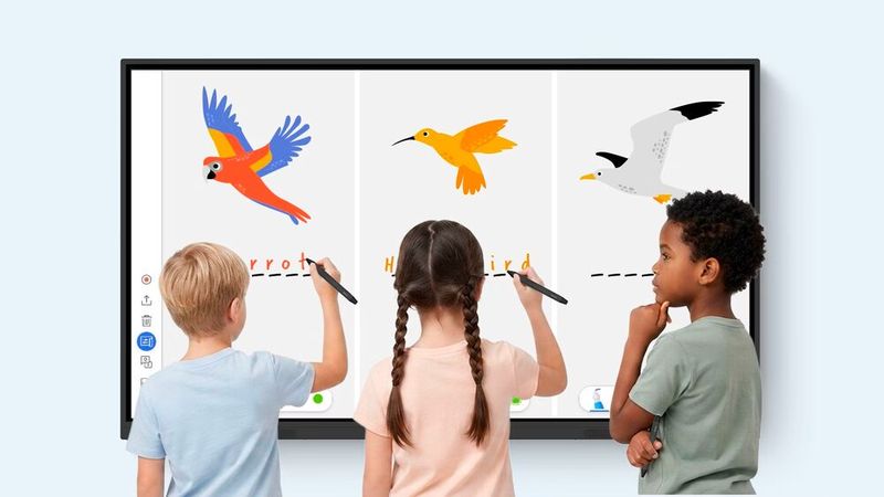 Auf den Displays der RE05E-Serie ist die App EZWrite 6 als digitales Whiteboard vorinstalliert. Lehrkräfte können sie auf ihrem Rechner für die Unterrichtvorbereitung nutzen.    (Bild: Benq)