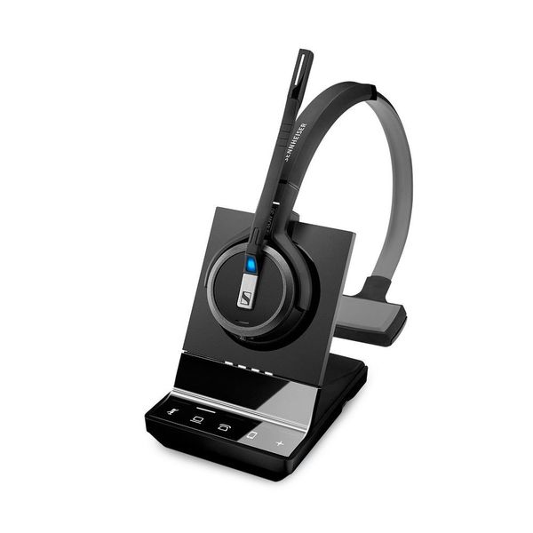 Die monauralen DECT-Headsets SDW 5035/5036 sollen einen langanhaltenden Tragekomfort aufgrund der Kopfbügel mit weichem Ohrpolster aus Kunstleder haben. (Sennheiser)