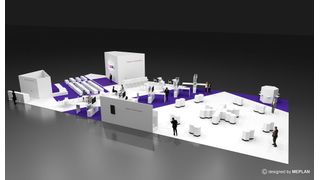 Entwurf für die Sonderschau „Digitale Transformation“ auf der Analytica 2020, Halle B2 (designed by Meplan)