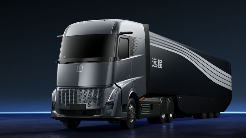 Farizon und der Fahrzeughersteller Jinbei arbeiten am Methanol-Wasserstoff-Elektro-Antrieb für schwere Nutzfahrzeuge.(Bild:  Farizon)