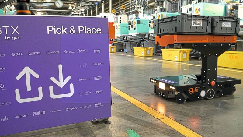 Einfach installiert und schnell amortisiert ermöglicht der Rebel Move den kostengünstigen Einstieg in die Automatisierung von Logistikprozessen. (Bild:  Igus)