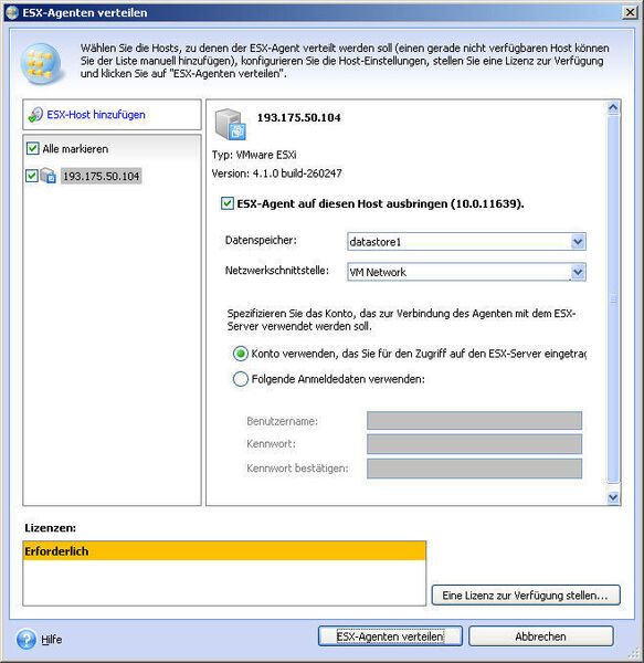 Aufnahme in den Systemverbund: Der Vmware-Host erhält seinen Agent per Remote-Installation. (Archiv: Vogel Business Media)