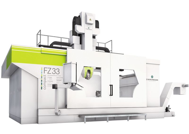 Mit der Portalfräsmaschine FZ 33 compact lassen sich kleinere und mittlere Bauteile in einer Aufspannung 5-seitig bearbeiten. (Bild: Zimmermann)