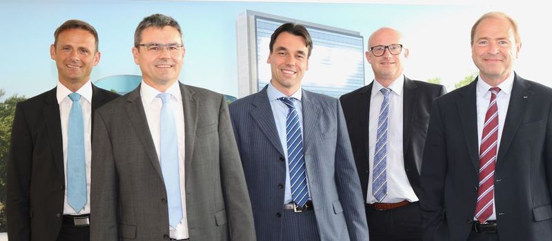 Unterstützen ab Juli 2017 die Geschäftsführung der SKF GmbH im Team der Geschäftsleitung: (v.l.) Frank Hirschmann, Personal und EHS; Wilhelm F. Burger, Bearing Operations Schweinfurt; Ulrich Selig, Verkauf Automotive Europa/Deutschland; Markus Schwarz, Recht und Stefan Gladeck, Verkauf Industrial Zentraleuropa. (SKF)