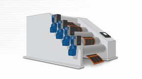 Mit BLOCK-Kegelradgetriebemotoren und NORDAC FLEX-Frequenzumrichter stellt NORD beim Kalendrieren eine hohe Produktgüte sicher

 (Bild:  NORD Drivesystems)