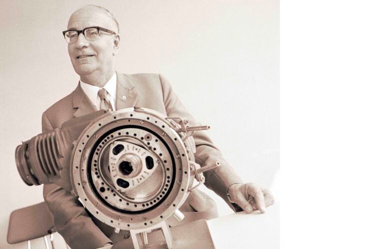 Felix Wankel, der Erfinder des gleichnamigen Motors: 1958 brachte er zum ersten Mal einen Kreiskolben zum Laufen. (Bild: Audi AG)