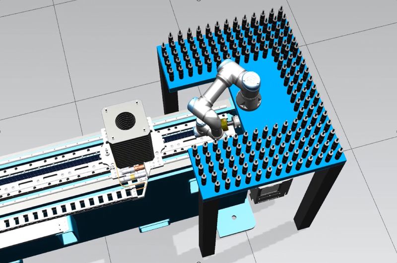 Geplante automatisierte Bestückung des Prüfstands bei ACE und Identifizierung der einzelnen Prüflinge vor und nach dem Test per Scan und Schrifterkennung.  (Bild: Ferchau)