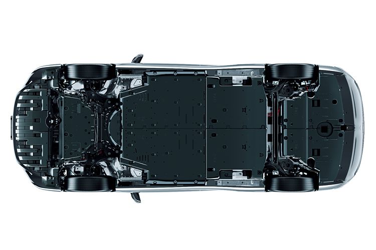 Das Brennstoffzellen-System emittiert außerdem so wenig Wärme, dass der Unterboden glatt verkleidet werden konnte. Ein positiver Effekt: Der cw-Wert des Mirai beträgt nur 0.29. (Foto: Toyota)