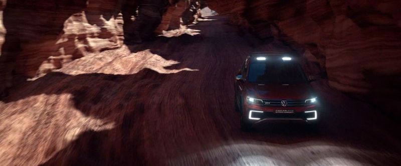 Der Tiguan GTE Active Concept: Das auf der NAIAS in Detroit vorgestellte Hybrid-SUV hat 235 kW Systemleistung und eine elektrische Kardanwelle.  (Volkswagen AG)