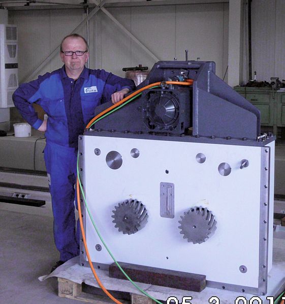 Das von Sirtec selbst entwickelte und gebaute Antriebsgetriebe für die X-Achse.  (Bild: Sirtec)