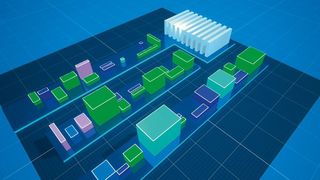 Mit der 3D-Visualisierung einer Fabrik lassen sich Produktionen voll planen, evaluieren und optimieren – Stichwort „Virtual Factory“. Möglich macht dies jetzt ein neuer Service im Rahmen der Oncite Industrial Suite von German Edge Cloud. (Bild: German Edge Cloud)