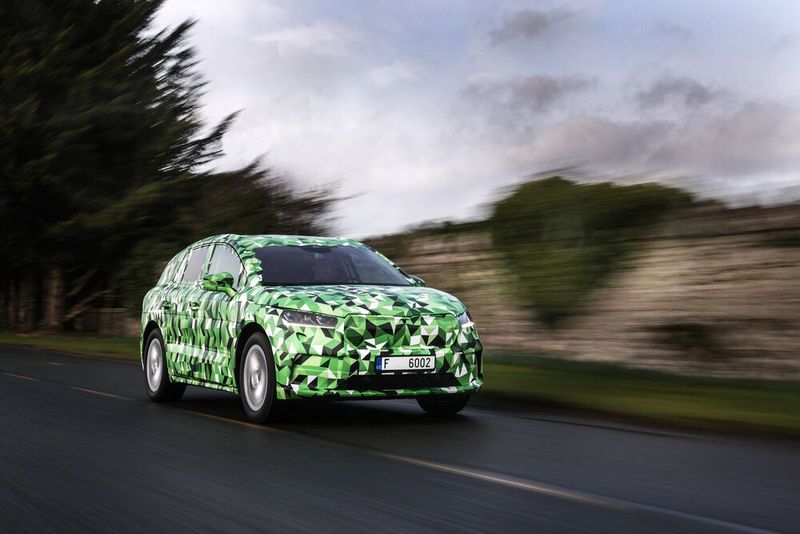 Enyaq heißt das erste Elektroauto von Skoda, das auf der MEB-Architektur des Volkswagenkonzerns basiert. (Skoda)