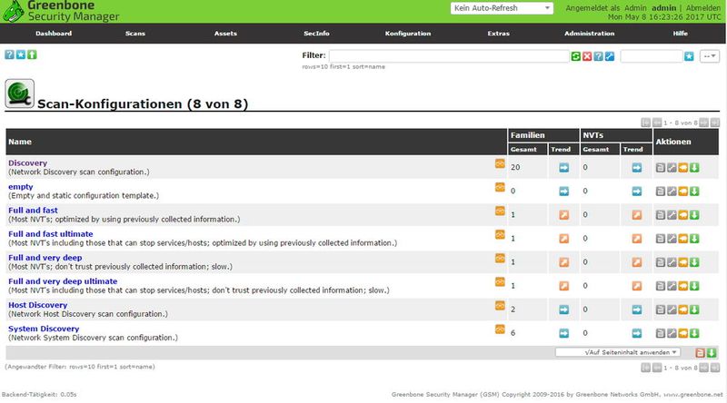 In der Scan-Konfiguration lassen sich verschiedene Scan-Vorgänge anzeigen, anpassen und exportieren. Um die Software optimal zu bedienen, ist etwas Einarbeitung notwendig. (Bild: Th. Joos)
